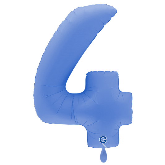 1 Balloon XXL - Number 4 - Soft Matte Lotus Blue