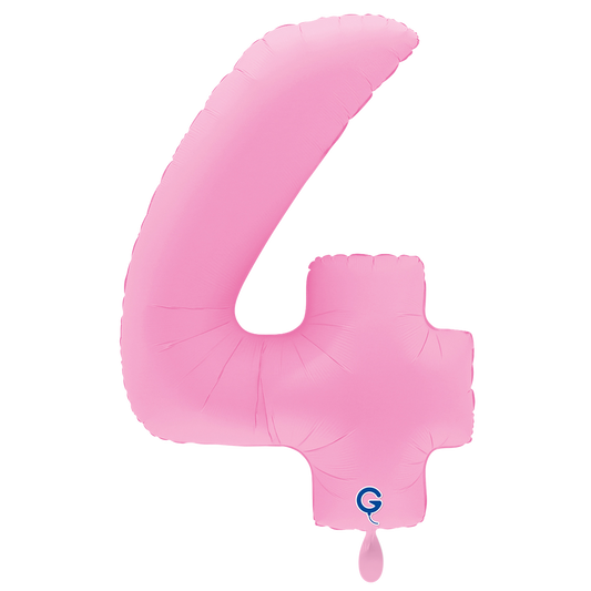 1 Balloon XXL - Number 4 - Soft Matte Sakura Pink