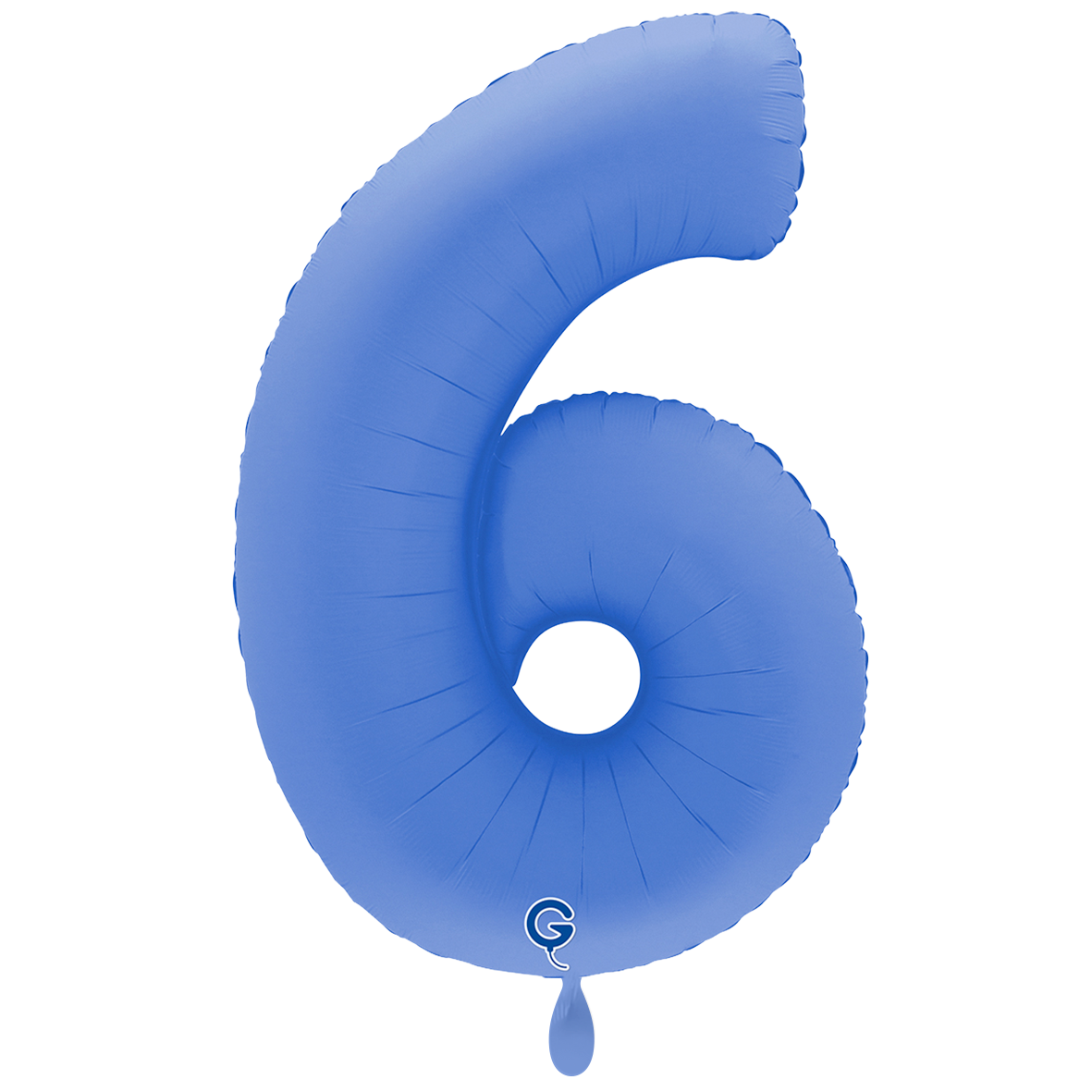 1 Balloon XXL - Number 6 - Soft Matte Lotus Blue