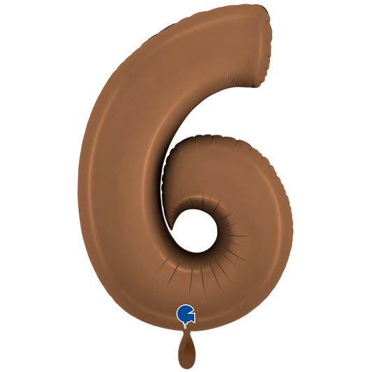 1 Balloon XXL - Number 6 - Satin Chocolate