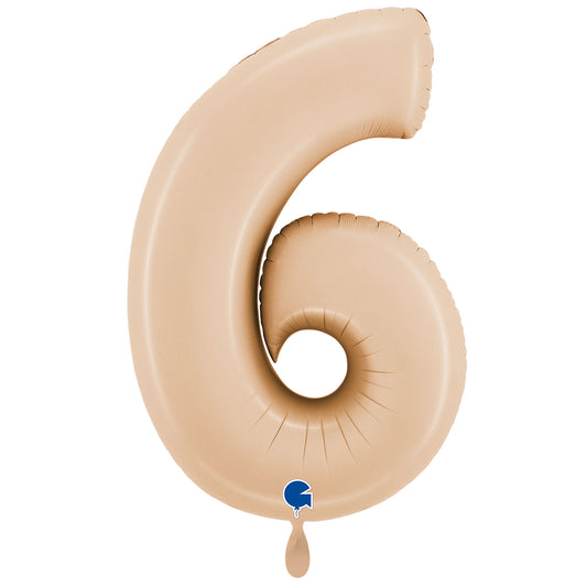 1 Balloon XXL - Number 6 - Satin Nude