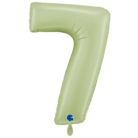 1 Balloon XXL - Number 7 - Satin Olive Green