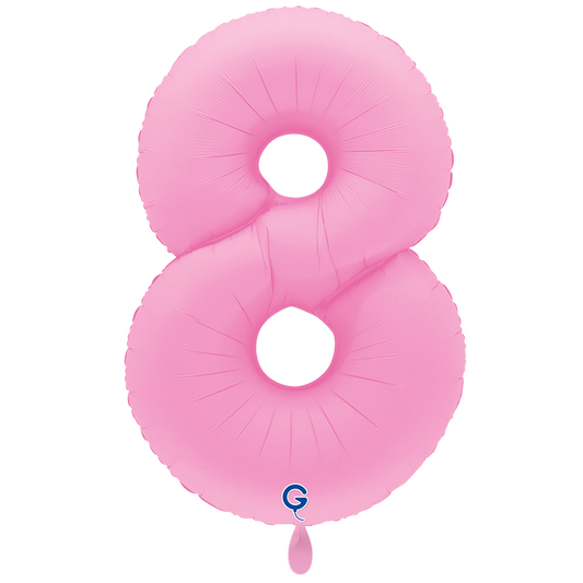 1 Balloon XXL - Number 8 - Soft Matte Sakura Pink