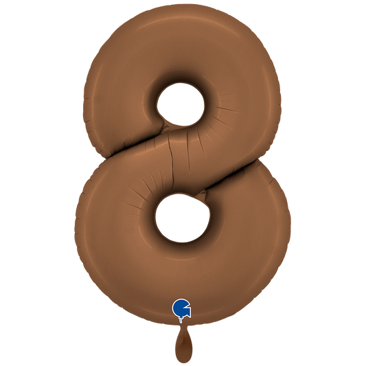 1 Balloon XXL - Number 8 - Satin Chocolate