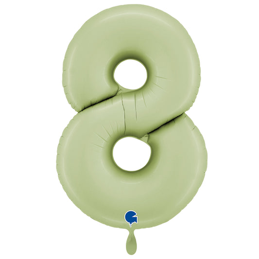 1 Balloon XXL - Number 8 - Satin Olive Green