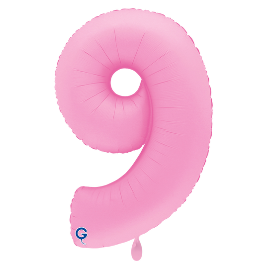 1 Balloon XXL - Number 9 - Soft Matte Sakura Pink