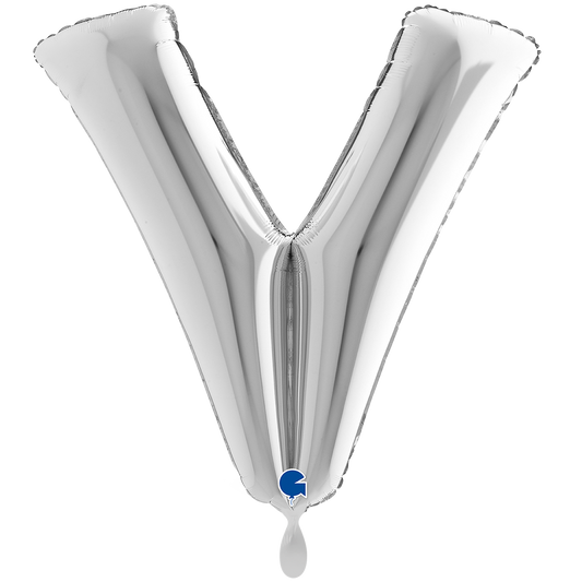 1 Balloon XXL - Letter V - Silver