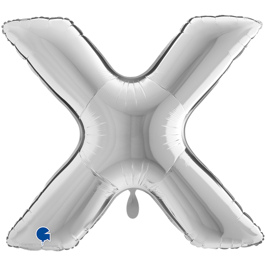 1 Balloon XXL - Letter X - Silver