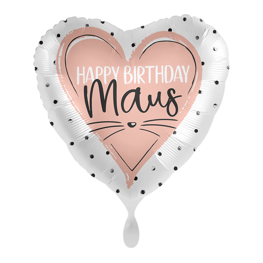 1 Balloon - Glossy - Happy Birthday Maus - GER