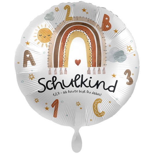 1 Balloon XXL - School - Schulkind Boho Regenbogen
