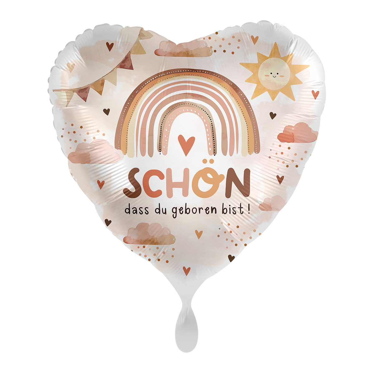 1 Balloon - Baby Neutral - Geburt Regenbogen - GER