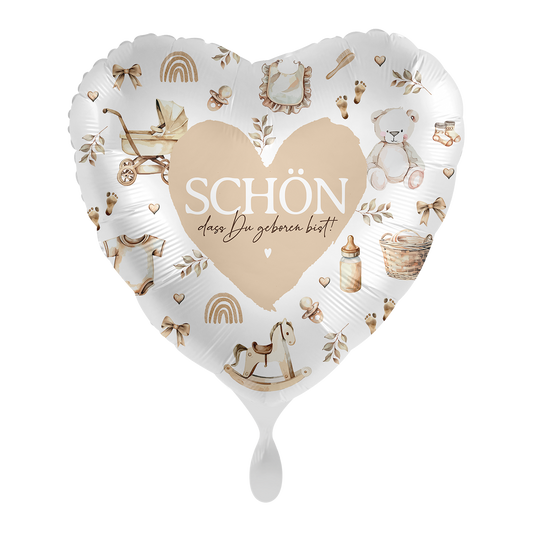 1 Balloon - Baby Neutral - Schön, dass Du geboren bist - GER
