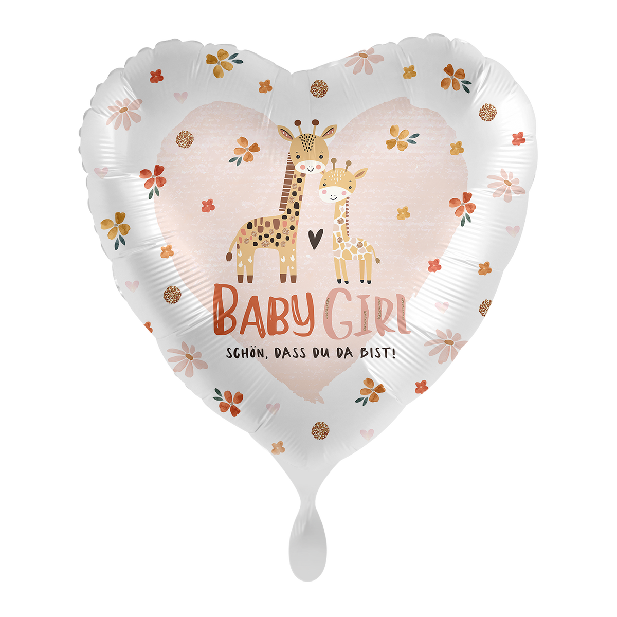 1 Balloon - Baby Girl - Giraffenfamilie - GER