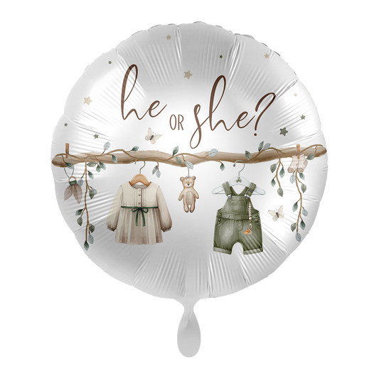1 Balloon - Gender Reveal - he or she - ENG
