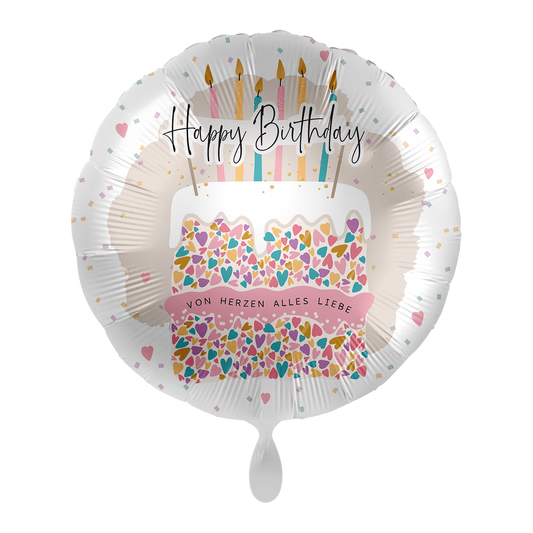 1 Balloon - Happy Birthday Colourful Cake - GER