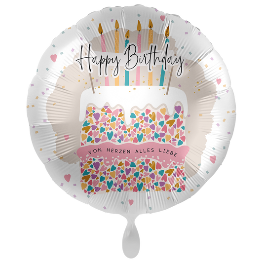 1 Balloon XXL - Happy Birthday Colourful Cake - GER