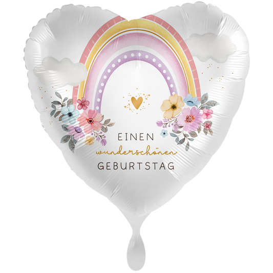 1 Balloon XXL - Rainbow Flowers Birthday - GER