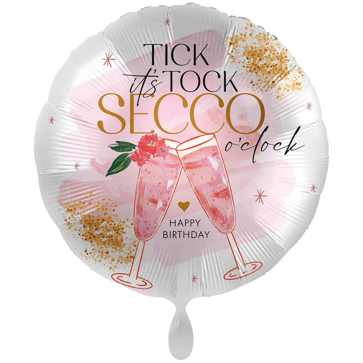 1 Balloon XXL - Pink & Shiny Secco Birthday - ENG