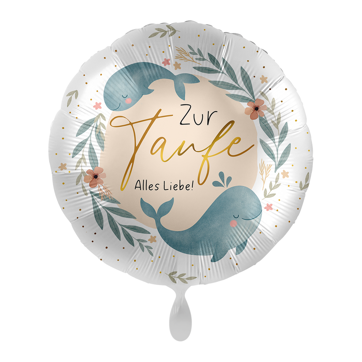 1 Balloon - Niedliche Wale zur Taufe - GER