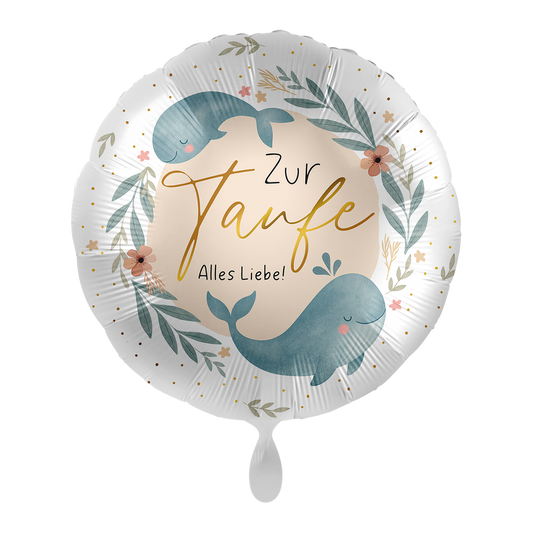 1 Balloon - Niedliche Wale zur Taufe - GER