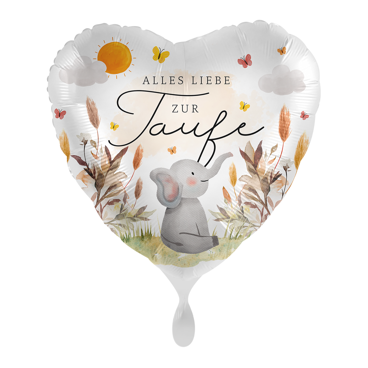 1 Balloon - Glückselefant zur Taufe - GER