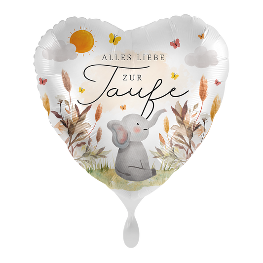 1 Balloon - Glückselefant zur Taufe - GER