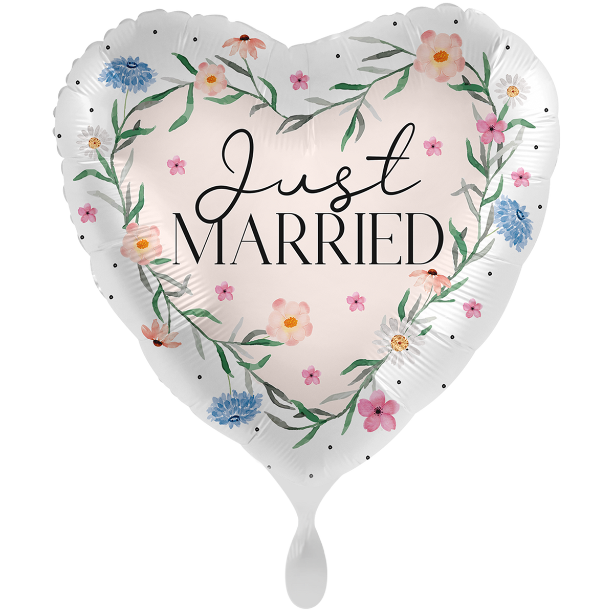 1 Balloon XXL - Floral Just Married - ENG