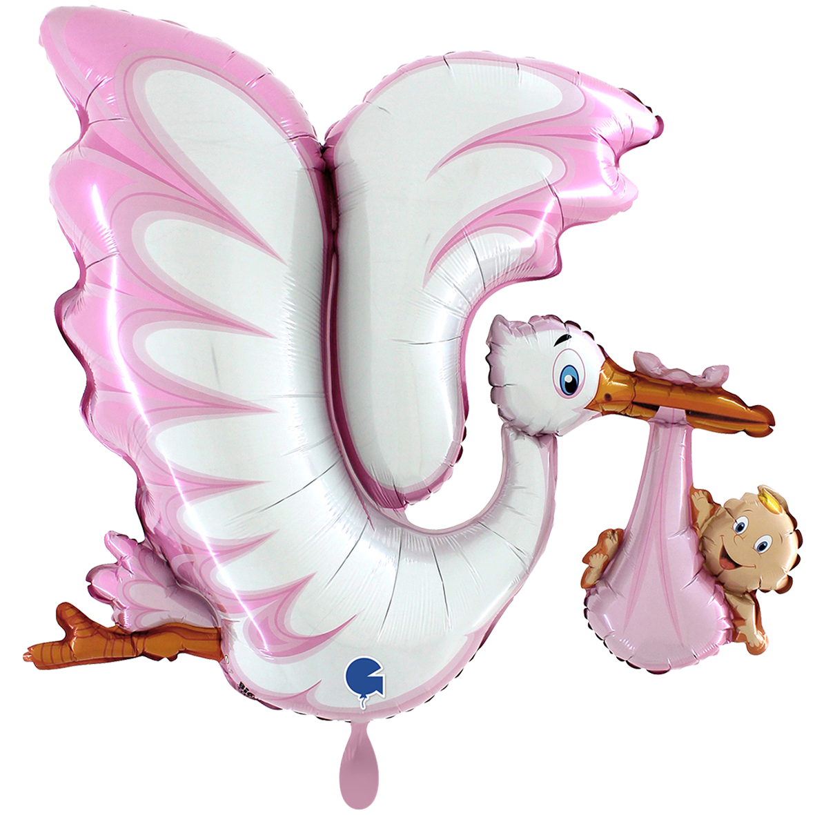 1 Balloon XXL - Baby Girl Stork