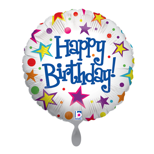 1 Balloon - White Bright Birthday