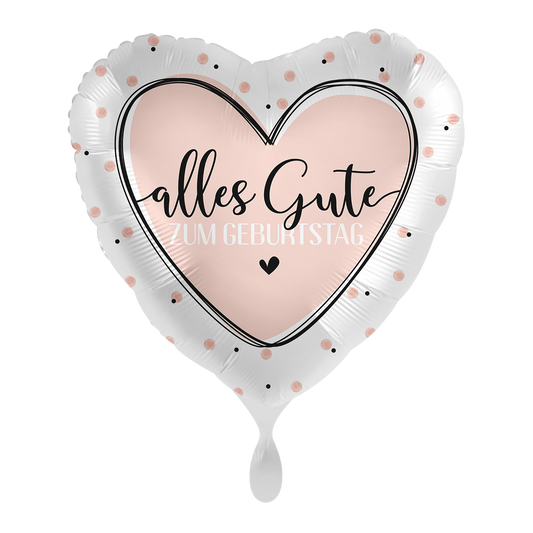 1 Balloon - Glossy Heart Birthday - GER
