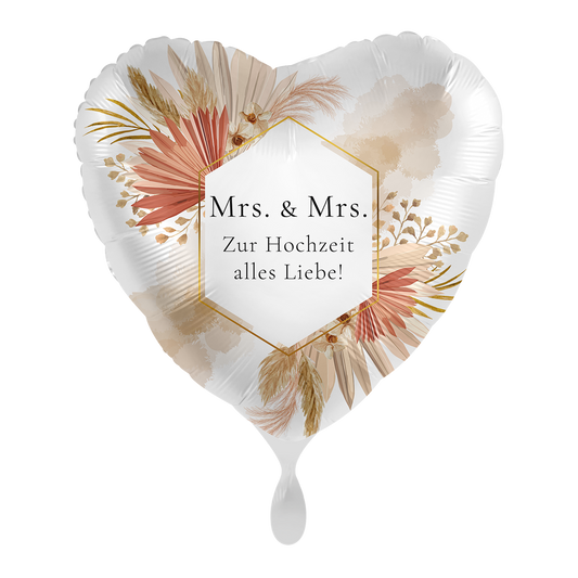 1 Balloon - Bohemian Florals Wedding Mrs. & Mrs.- GER