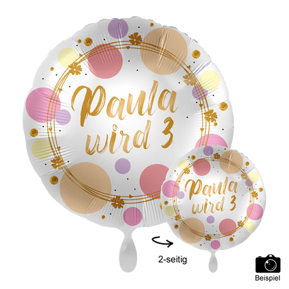 1 Ballon mit Text - Shiny Dots