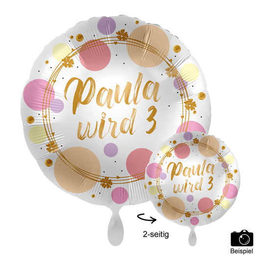 1 Ballon mit Text - Shiny Dots