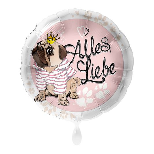 1 Ballon - Mops Alles Liebe