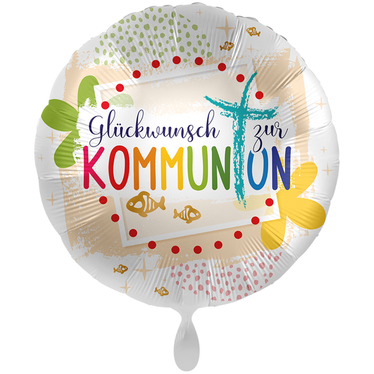 1 Balloon XXL - Kommunion Glückwunsch - GER