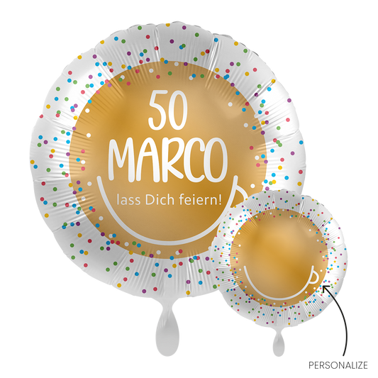 1 Balloon - Personalize IT - Confetti Birthday - GER