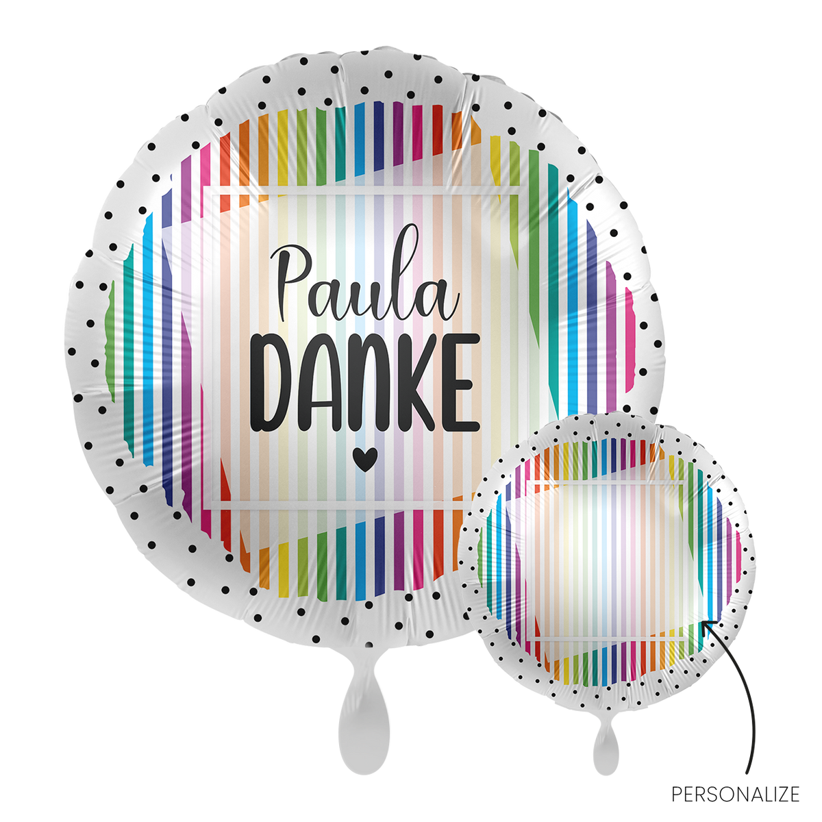 1 Balloon - Personalize IT - Colourful Stripes - GER