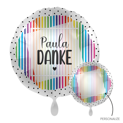 1 Balloon - Personalize IT - Colourful Stripes - GER