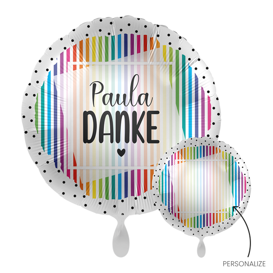 1 Balloon - Personalize IT - Colourful Stripes - GER