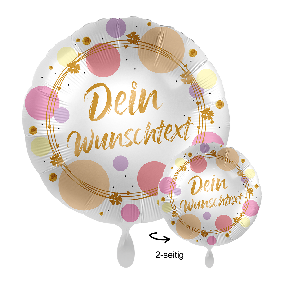 1 Ballon mit Text - Shiny Dots