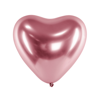 50 Herzballons - Ø 27cm - Glossy - RoseGold