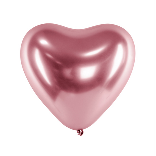 50 Herzballons - Ø 27cm - Glossy - RoseGold
