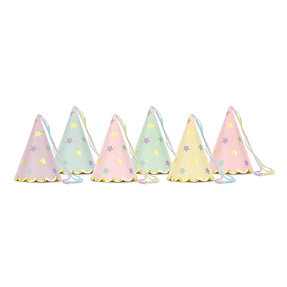 6 Partyhüte - Shiny Stars