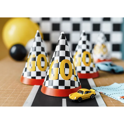 6 Partyhüte - Racing Cars