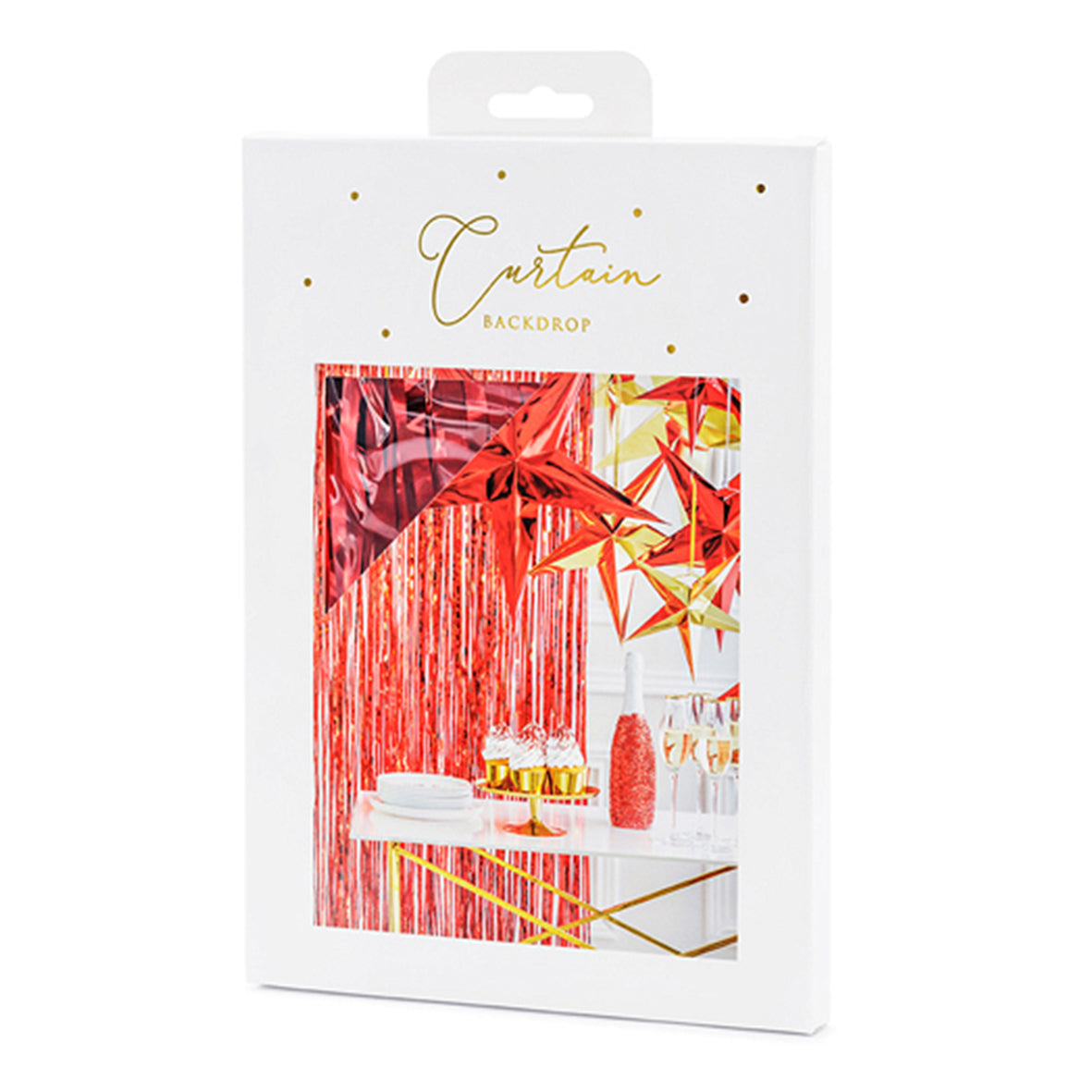 1 Glittervorhang - 2,5m - Rot