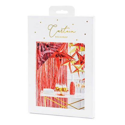 1 Glittervorhang - 2,5m - Rot