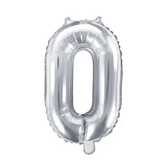 1 Balloon XS - Zahl 0 - Silber