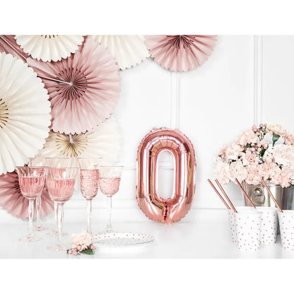 1 Balloon XS - Zahl 0 - RoséGold