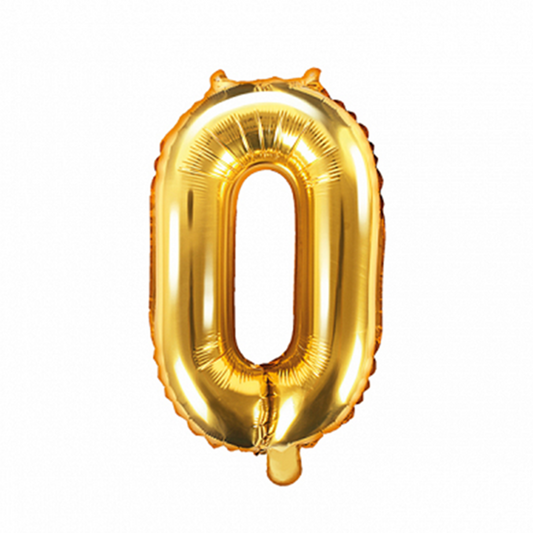 1 Balloon XS - Zahl 0 - Gold