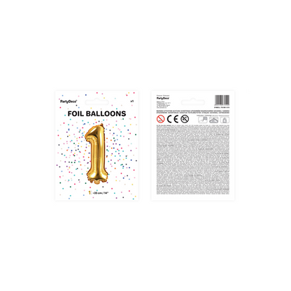 1 Balloon XS - Zahl 1 - Gold